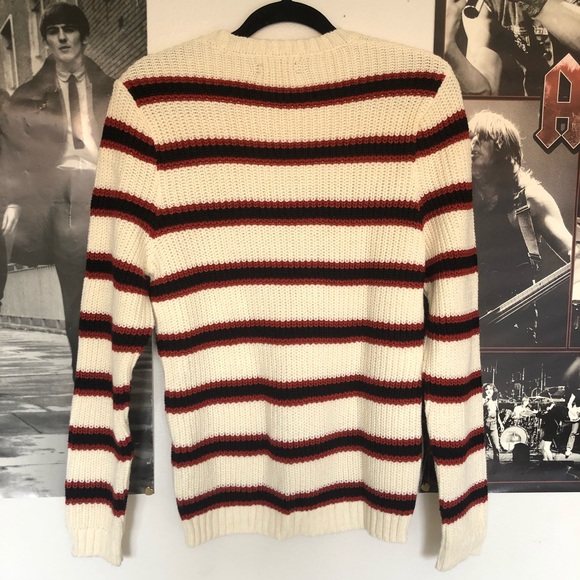 asos knit cream red and black sweater - Picture 3 of 4